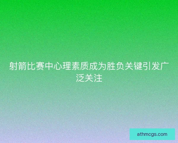 射箭比赛中心理素质成为胜负关键引发广泛关注